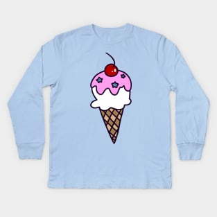 Cherry Icecream Cone Kids Long Sleeve T-Shirt